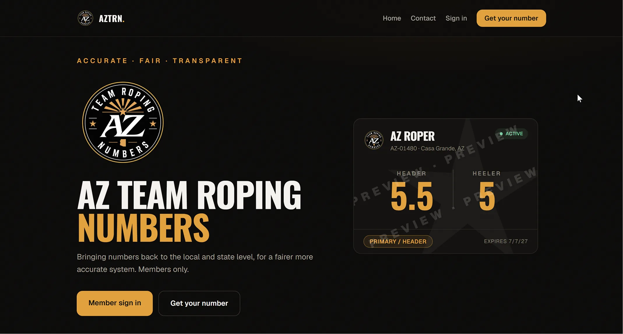 AZ Team Roping Numbers